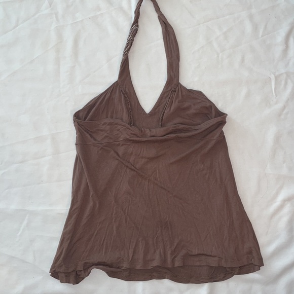 BCBGMaxAzria Brown Beaded Halter top Size M - Picture 4 of 5